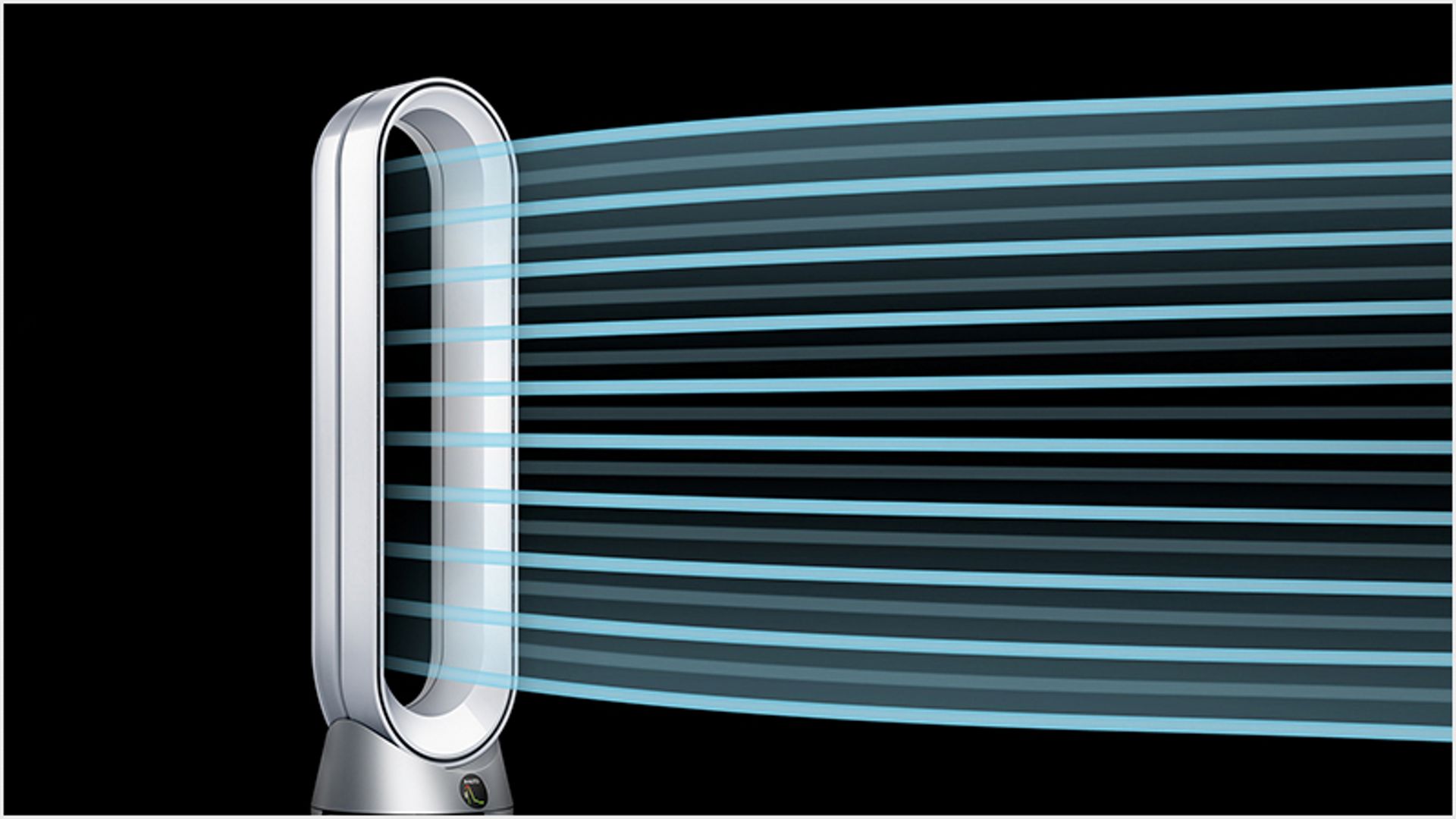 Projection of purified air throughout the room.